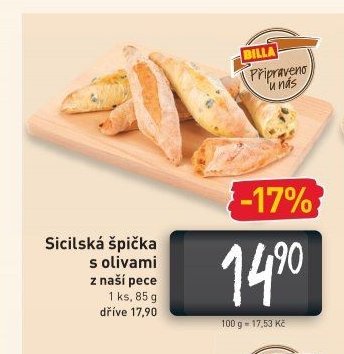 Sicilská špička s olivami z naší pece