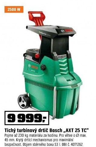 Elektrický drtič Bosch AXT 25 TC - OBI akcniletaky.com