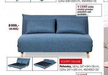 Pohovka, látka, 147x84x91 cm, lůžko 147x190 cm - ASKO akcniletaky.com