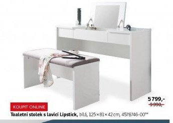 Toaletní stolek s lavicí Lipstick - ASKO akcniletaky.com