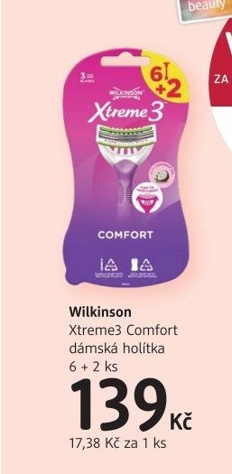 Holítka jednorázová dámská Xtreme 3 Comfort Wilkinson