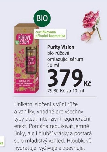 Pleťové sérum růžové bio Purity Vision