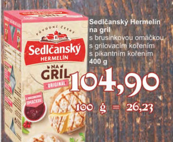 Sýr Hermelín na gril Sedlčanský - JIP akcniletaky.com