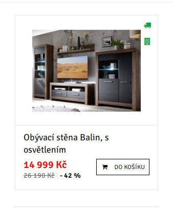 Obývací stěna Balin, s osvětlením - ASKO akcniletaky.com