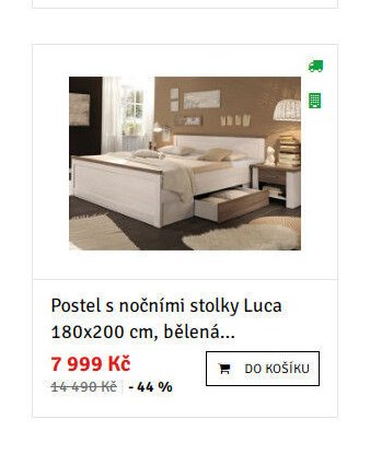 Postel s nočními stolky Luca 180x200 cm, bělená - ASKO akcniletaky.com