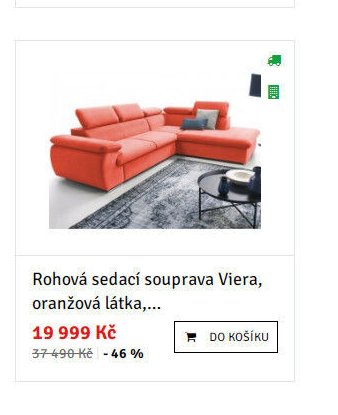 Rohová sedací souprava Viera, oranžová látka - ASKO akcniletaky.com