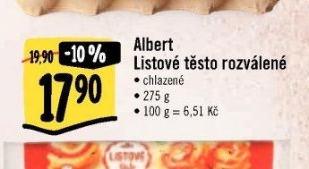 Albert Listové těsto rozválené