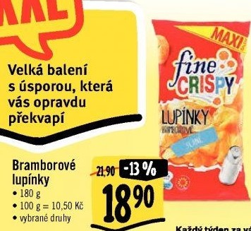 Bramborové lupínky Fine Crispy