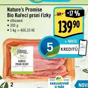Kuřecí prsní řízky bio Nature'