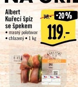 Kuřecí špíz se špekem Albert