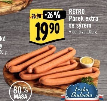 Párky extra se sýrem Albert Retro