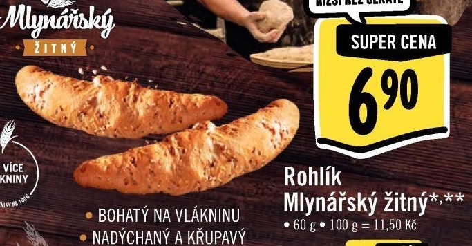 Rohlík Mlynářský žitný Albert