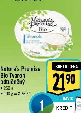 Tvaroh odtučněný bio Nature'