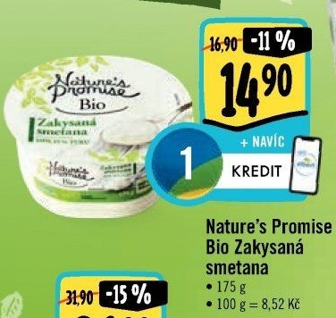 Zakysaná smetana bio Nature'
