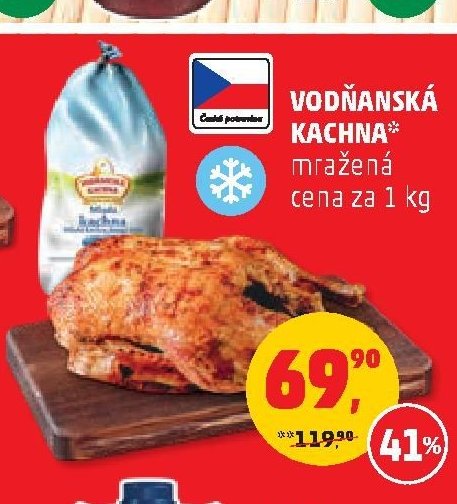 Vodňanská kachna mražená cena za 1 kg