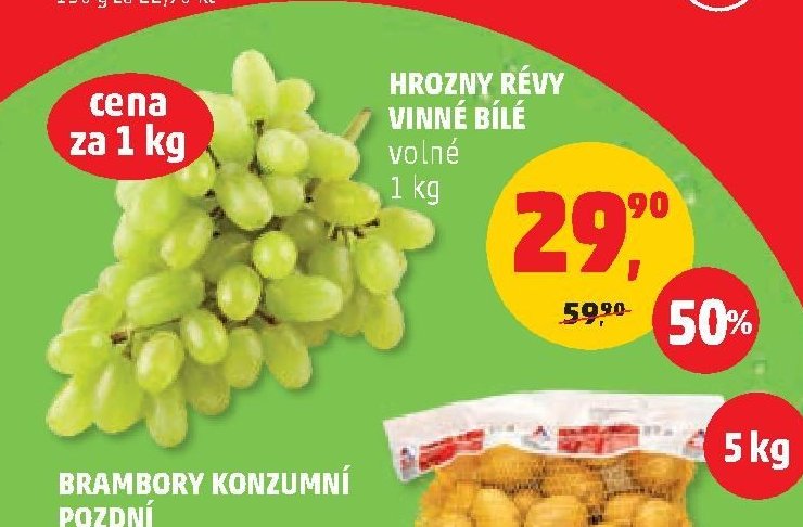 Hrozny révy vinné bílé 1 kg