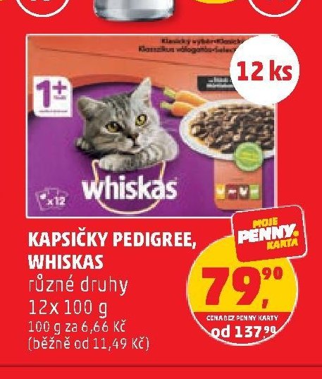 Kapsičky Pedigree, Whiskas 12x 100 g