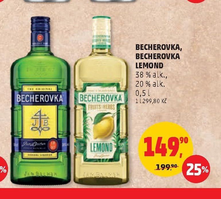 BECHEROVKA, BECHEROVKA LEMOND 38 % alk., 20 % alk. 0,5 l