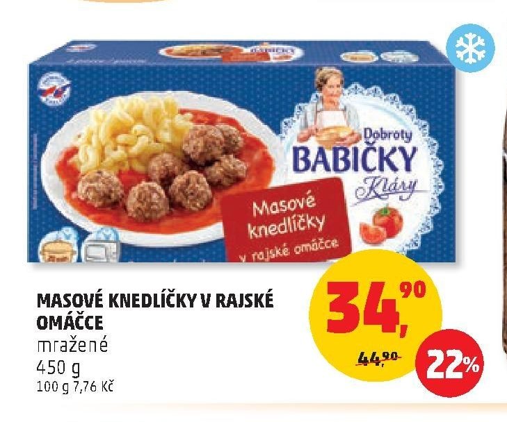 Masové knedlíčky v rajské omáčce mražené
