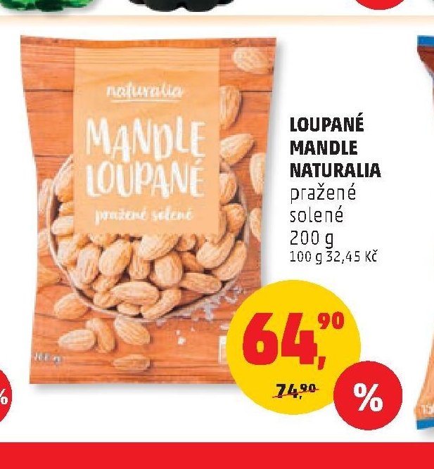 Loupané mandle Naturalia