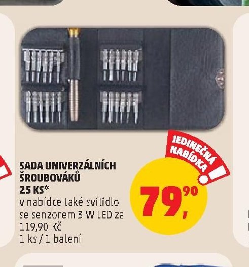 SADA UNIVERZÁLNÍCH ŠROUBOVÁKŮ 25 KS