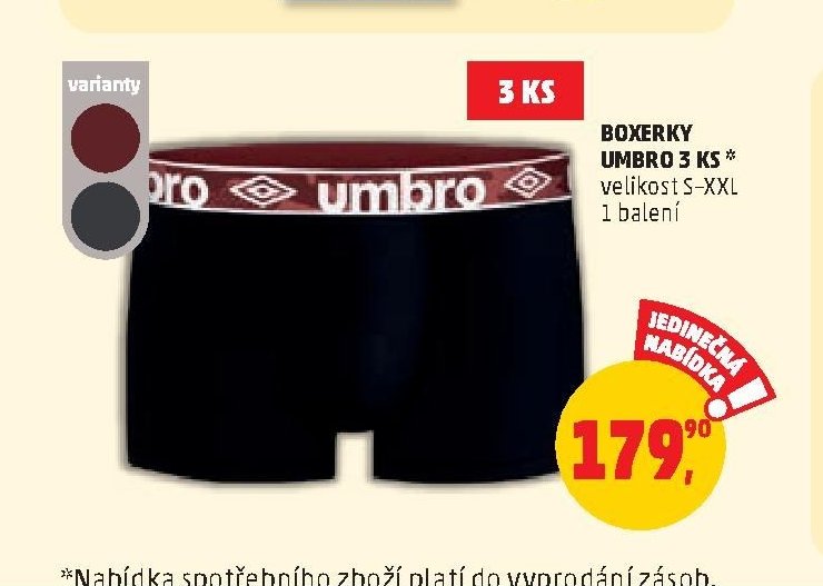 Boxerky Umbro 3 ks*