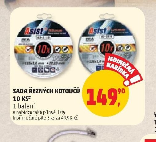 SADA ŘEZNÝCH KOTOUČŮ 10 KS