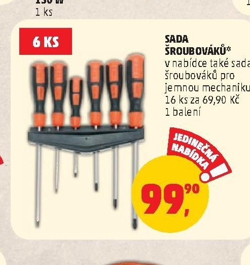 SADA ŠROUBOVÁKŮ 6 KS