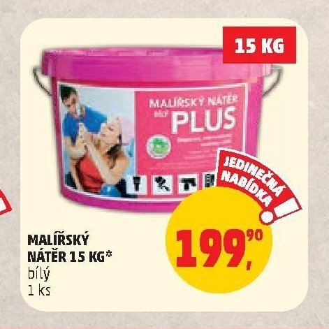 MALÍŘSKÝ NÁTĚR 15 KG bílý