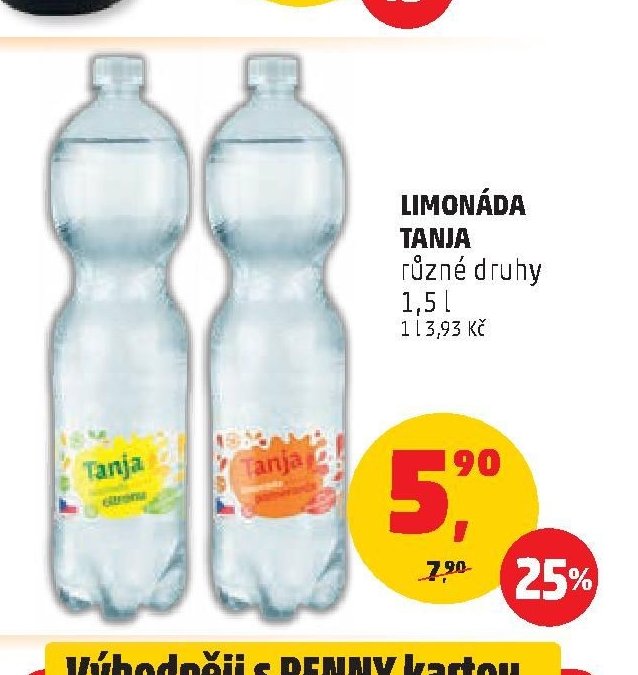 Limonáda Tanja různé druhy 1,5 l
