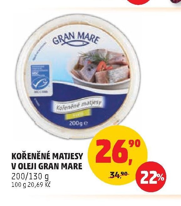 Kořeněné matjesy v oleji Gran Mare 200/130 g