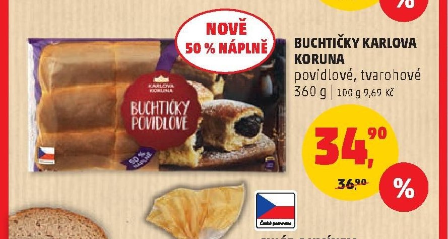 BUCHTIČKY KARLOVA KORUNA povidlové, tvarohové