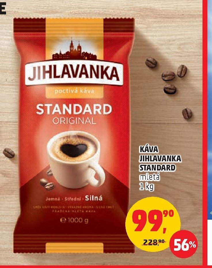 Káva Jihlavanka Standard mletá 1 kg