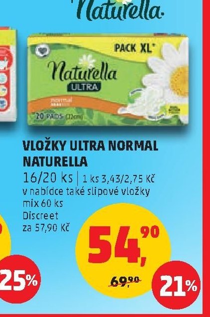 Vložky Ultra Normal Naturella 16/20 ks