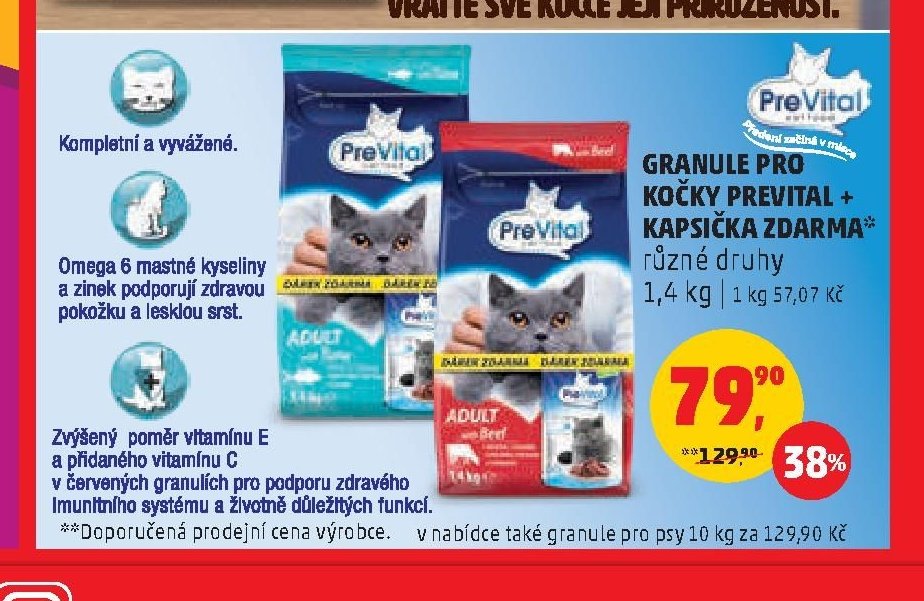 Granule pro kočky Prevital