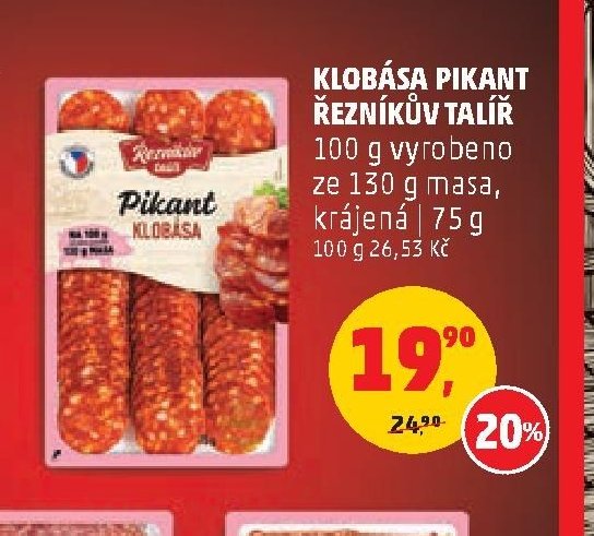 Klobása Pikant Řezníkův talíř