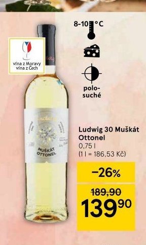Ludwig 30 Muškát Ottonel 0,75 l