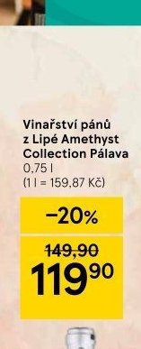 Vinařství pánů z Lipé Amethyst Collection Pálava 0,75 l