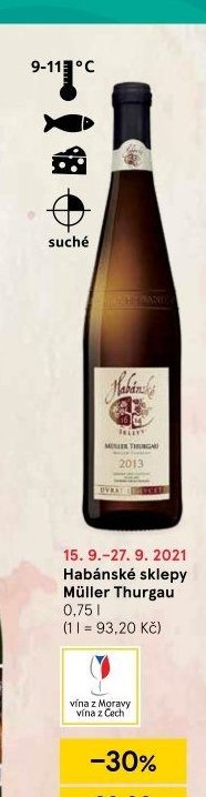 Habánské sklepy Müller Thurgau 0,75 l