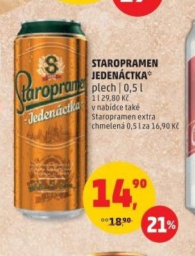 STAROPRAMEN JEDENÁCTKA plech 0,5 l
