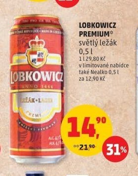 LOBKOWICZ PREMIUM světlý ležák 0,5 l
