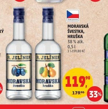 MORAVSKÁ ŠVESTKA, HRUŠKA 38% alk. 0,5 l