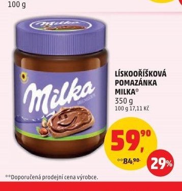 Lískooříšková pomazánka Milka