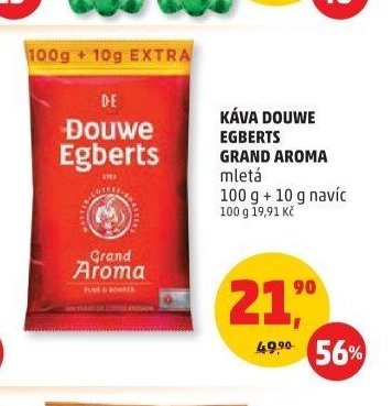 Káva Douwe Egberts Grand Aroma 100 g + 10 g navíc