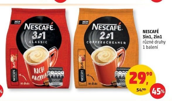 Nescafé 3in1, 2in1 různé druhy 1 balení
