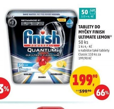 TABLETY DO MYČKY FINISH ULTIMATE LEMON 50 ks