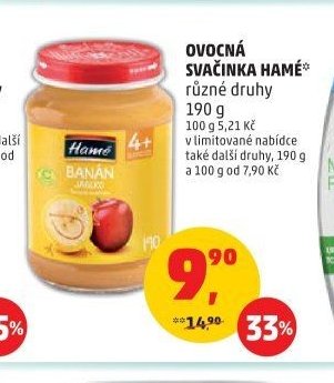OVOCNÁ SVAČINKA HAMÉ různé druhy 190 g