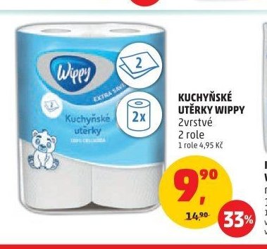 KUCHYŇSKÉ UTĚRKY WIPPY 2vrstvé 2 role