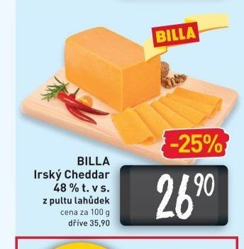 BILLA Irský Cheddar 48 % t. v s.