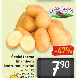 Brambory konzumní pozdní Česká farma